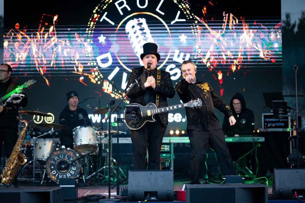 band on stage performing at St. Patrick's Day Festival Killarney