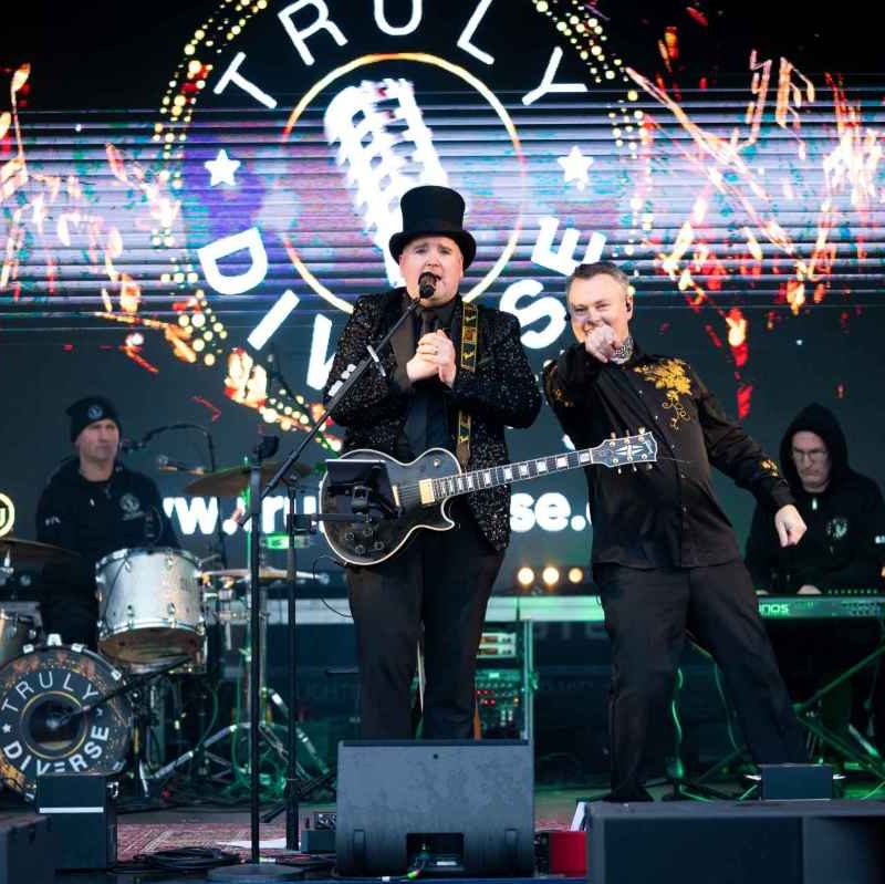 band on stage performing at St. Patrick's Day Festival Killarney
