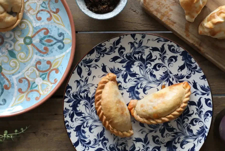 plate of beef and chicken empanadas at Tango Street Food